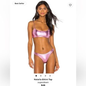 Superdown pink metallic bikini! Size S! Worn twice!